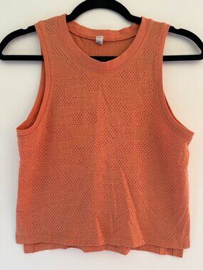 Lululemon Cropped Tank Top Orange Athletic Workout Yoga Size 2